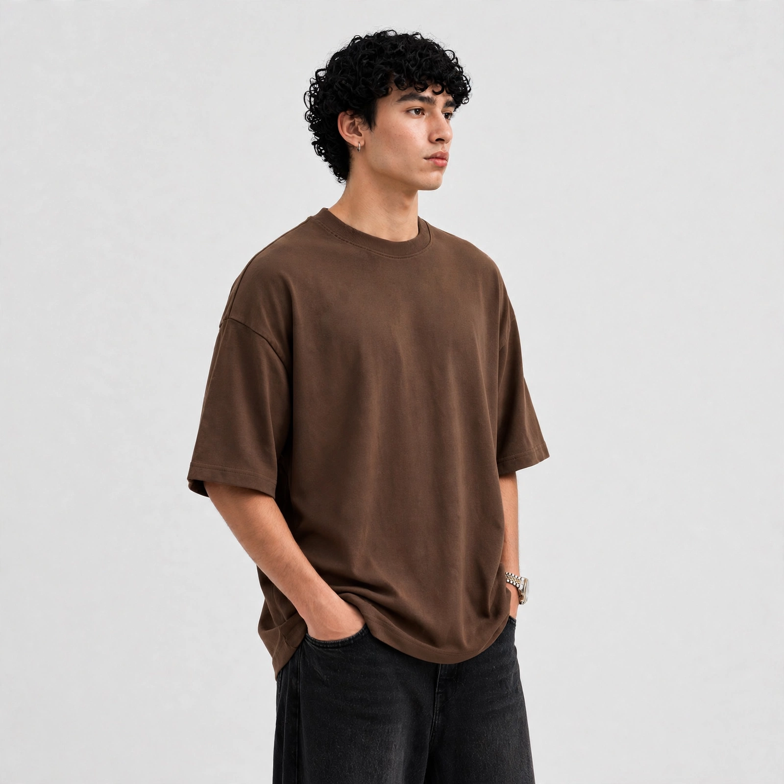 Crescaa Oversized T-Shirt - Brown - Image 2