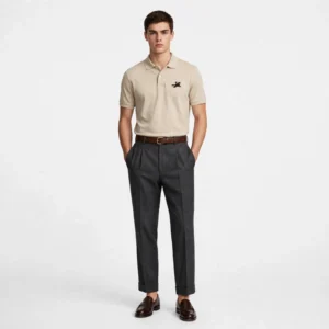 Crescaa Signature Polo – Sand Beige